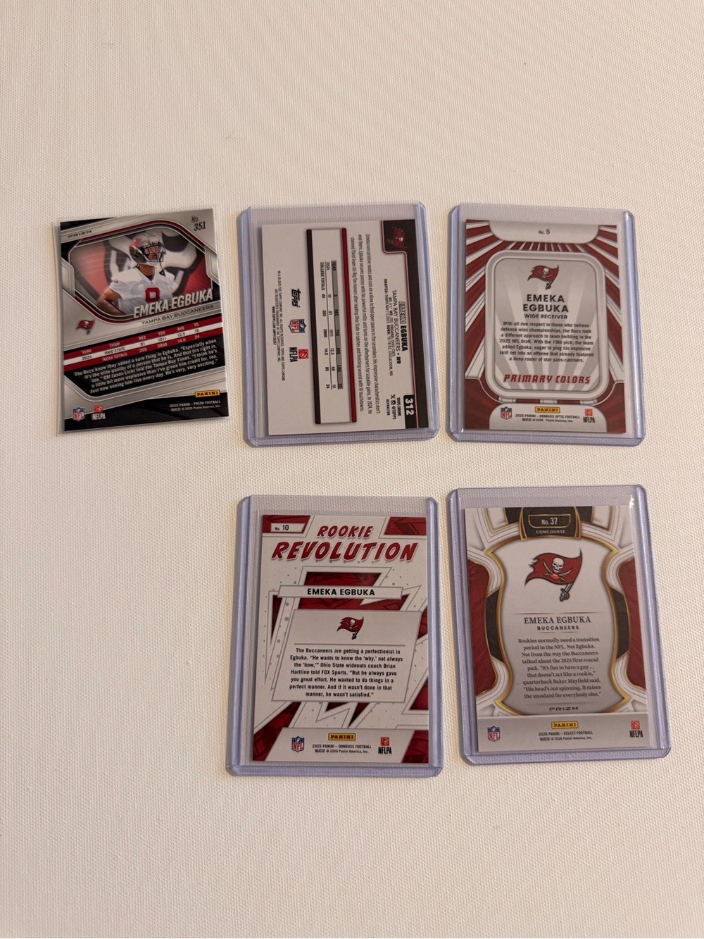 Panini Emeka Egbuka Trading Cards - Red, White - Picture 2 of 2